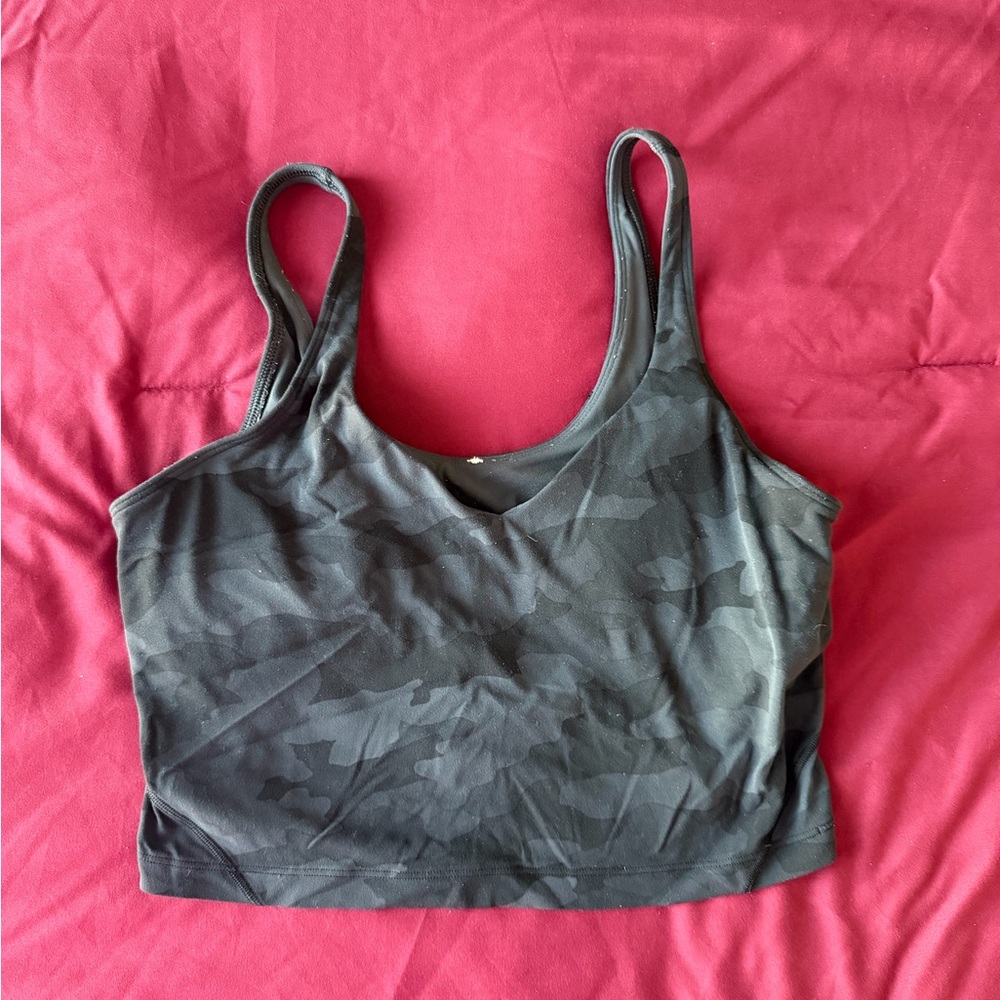 lululemon 10 black grey camo padded tank